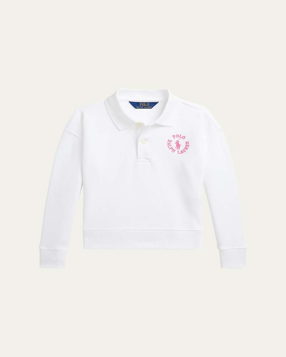 Girl's Polo Embroidered Sweatshirt, Size 2-6X